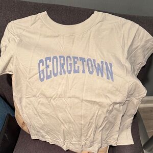 Brandy Melville Cream and Blue Georgetown Tee